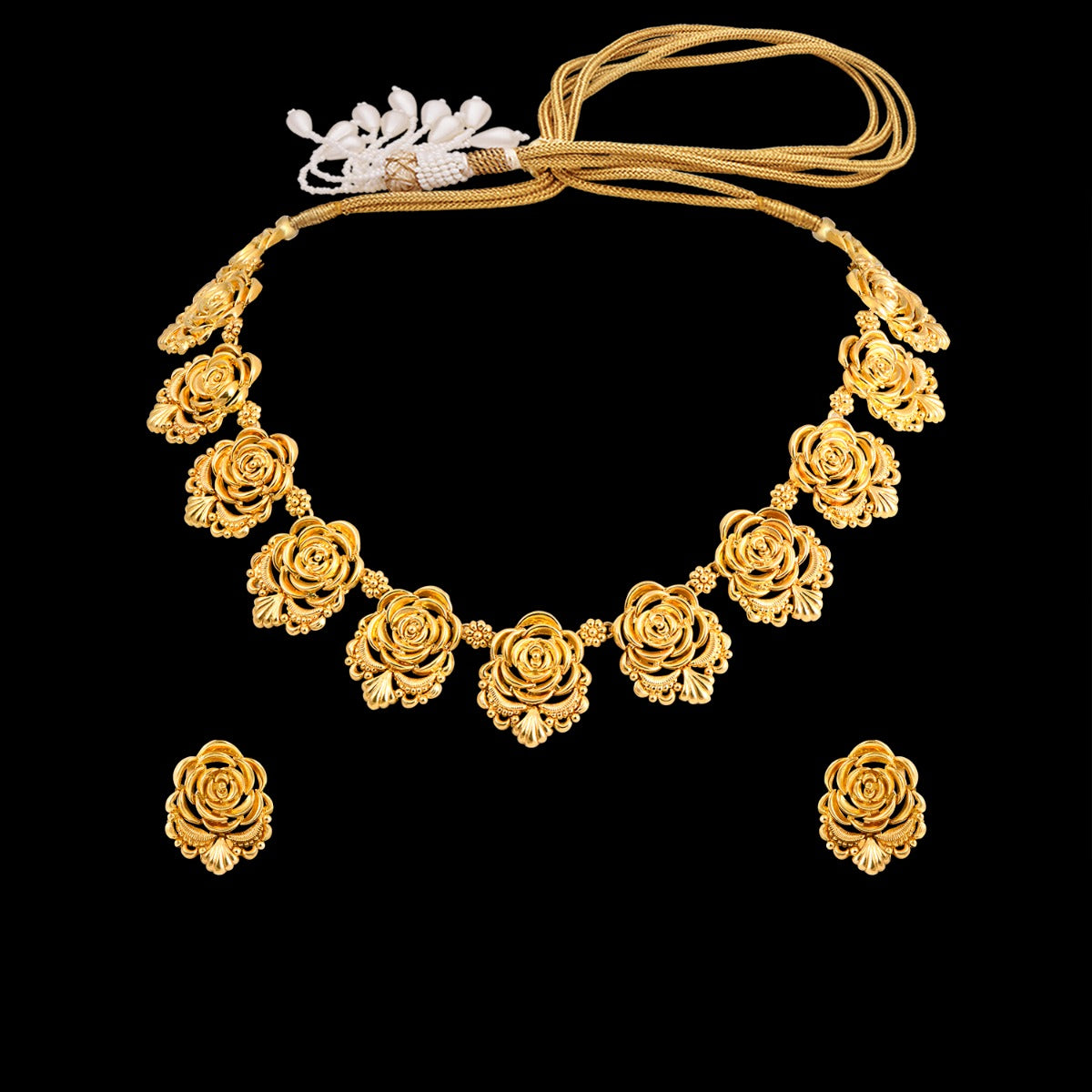 Roulette Garden Gold Necklace Set