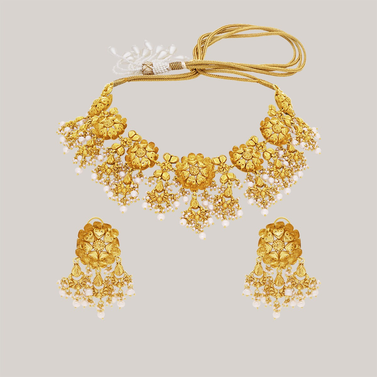 Glitteraty Gold Necklace Set