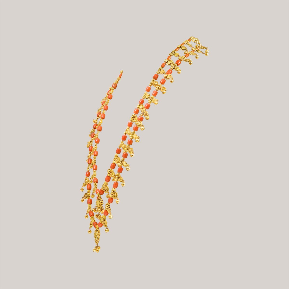 Kaashi Two Tier Strand Gold Necklace