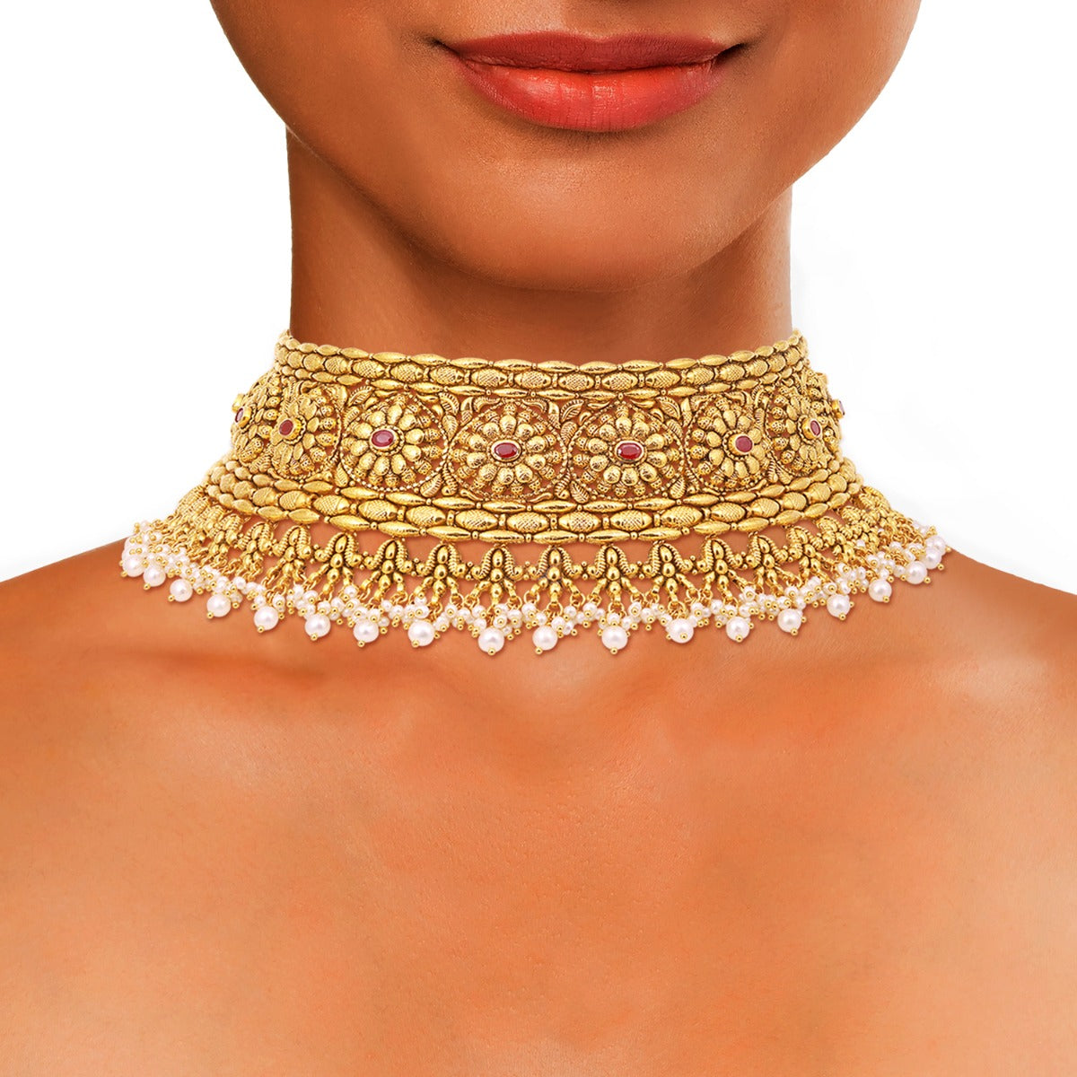 Ruby Magdalene Gold Choker