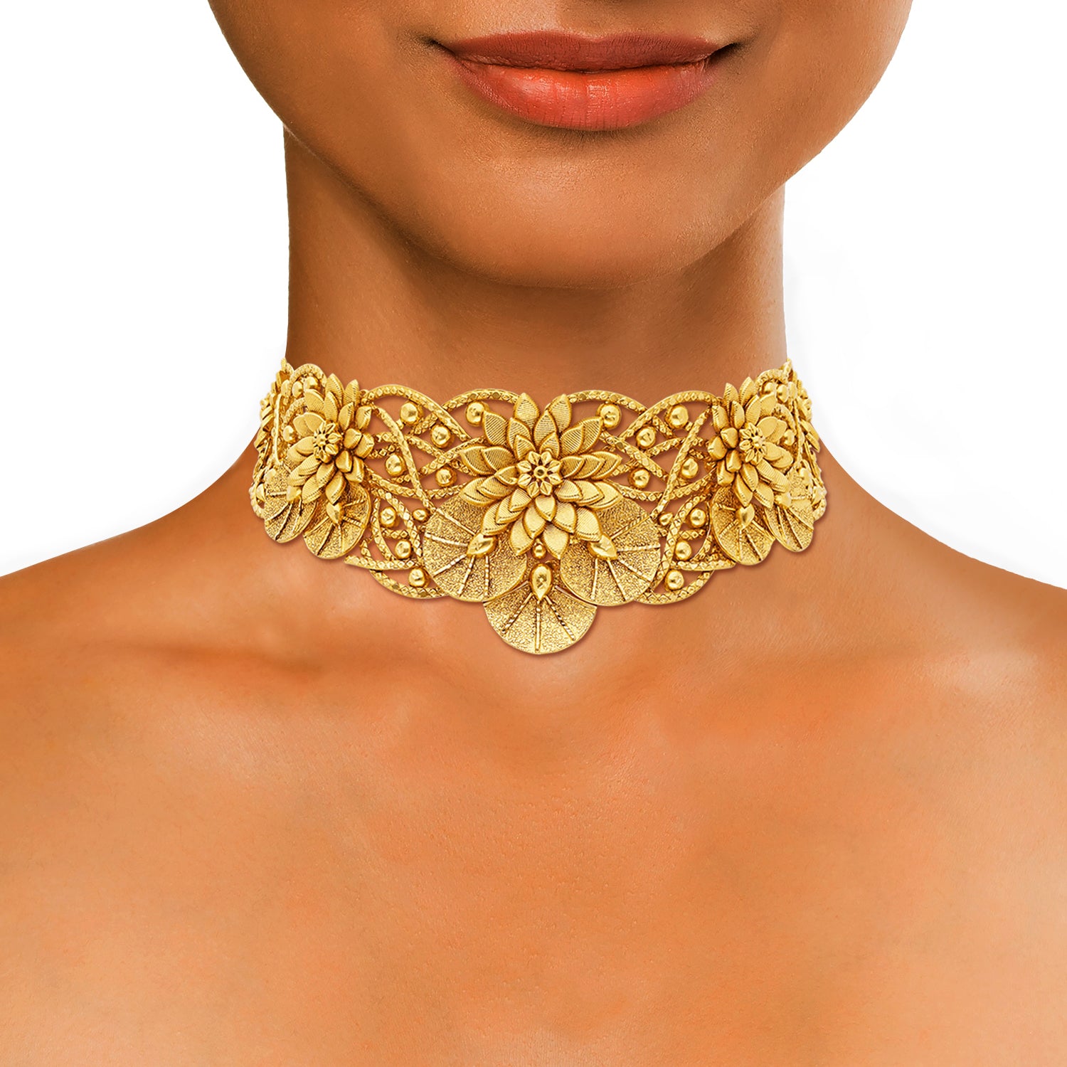 Delicate Florals Gold Choker