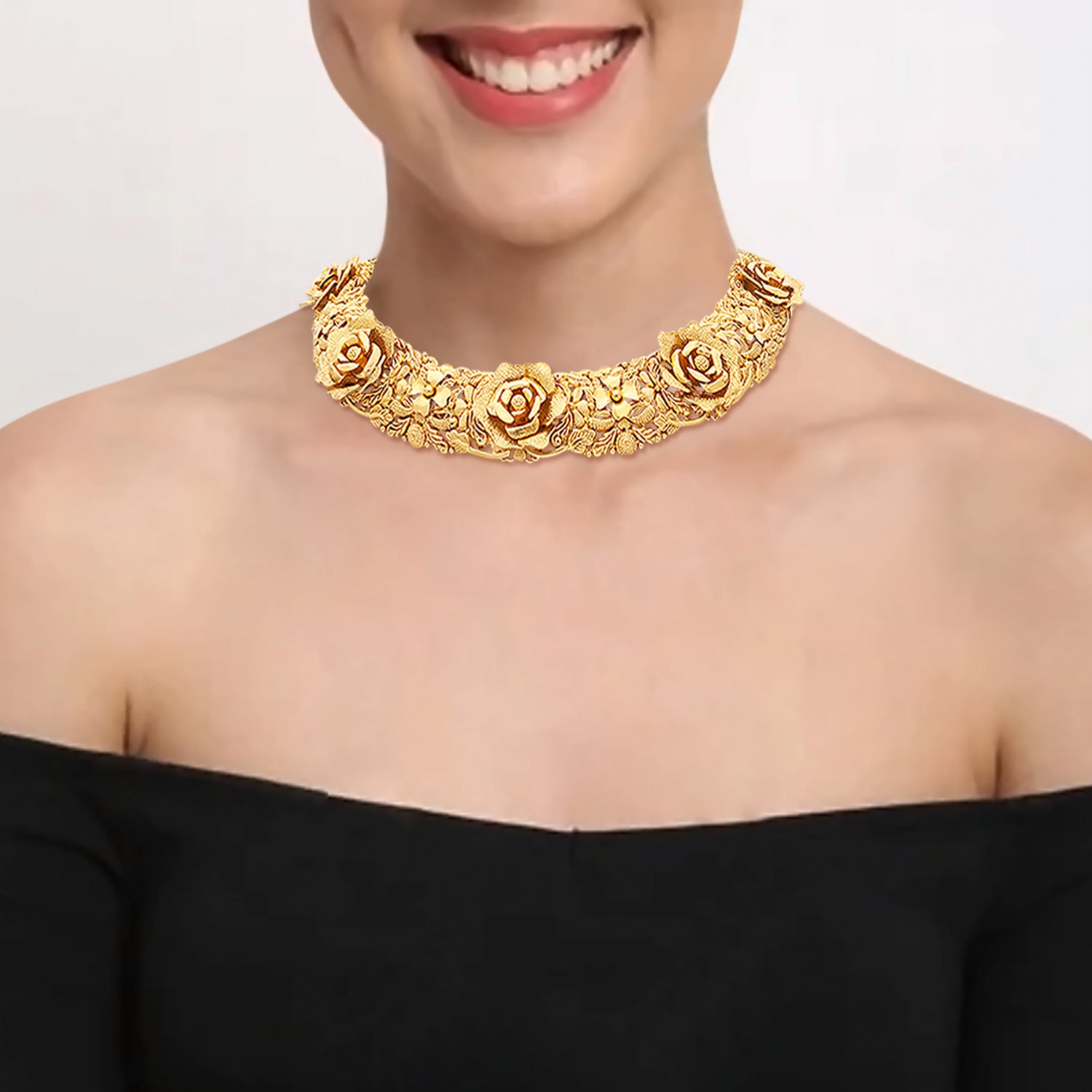 Rosey Gold Choker Set