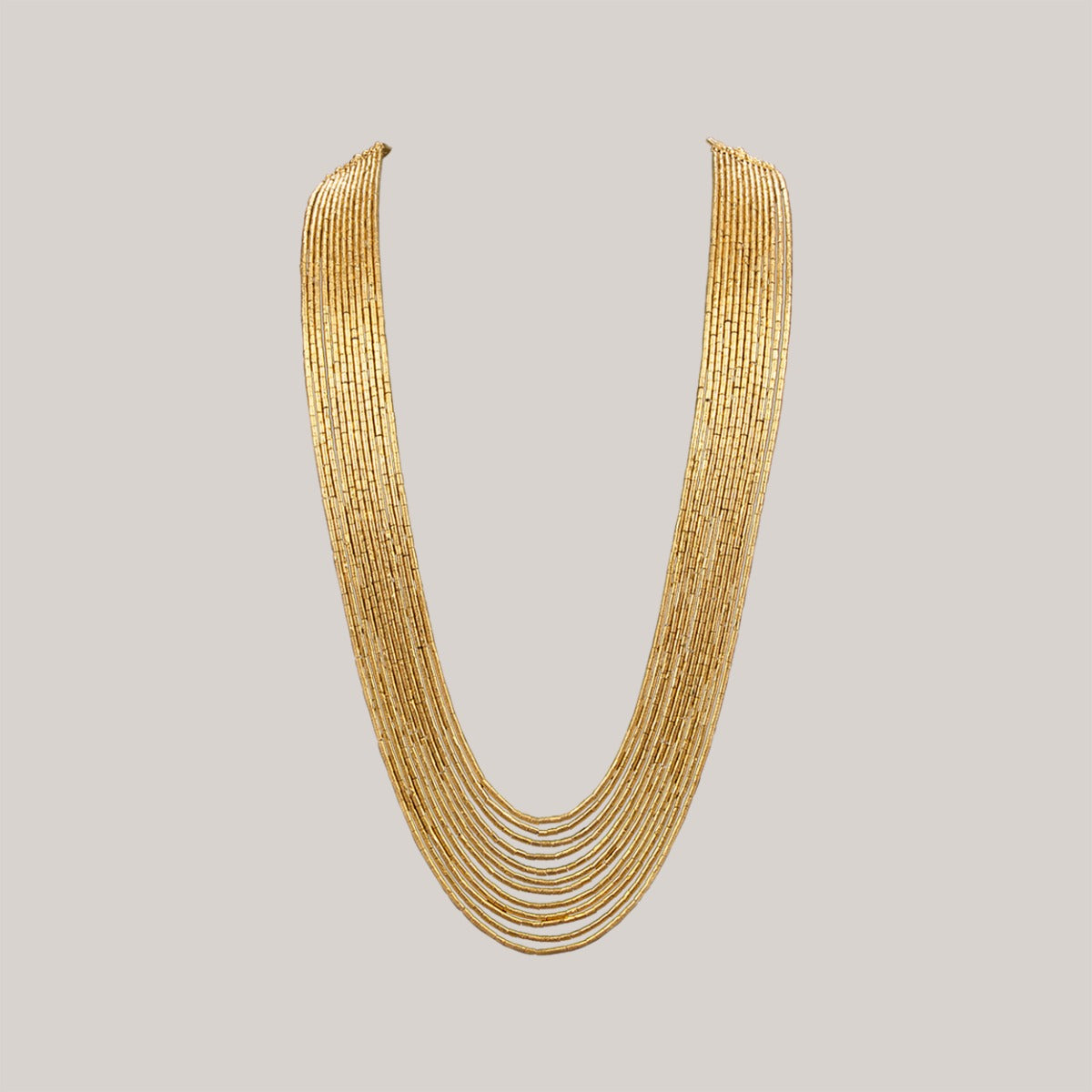 Simple Wired Long Gold Necklace