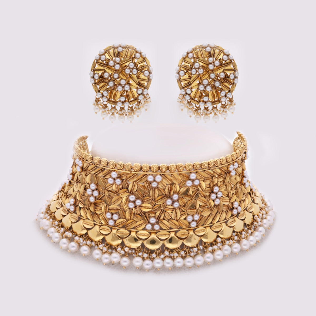 Pearl Majesty Gold Choker Set