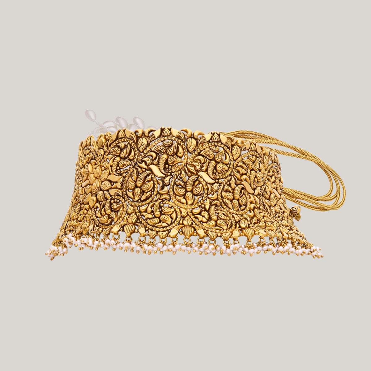 Floral Elegance Gold Choker Set