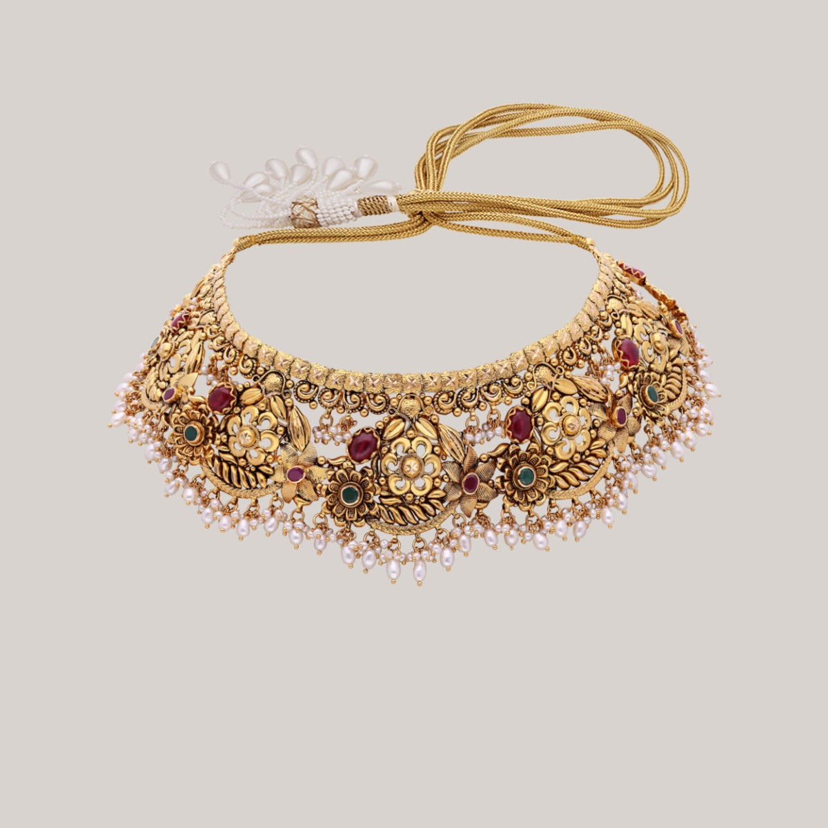 Rose Blossom Gold Necklace Set