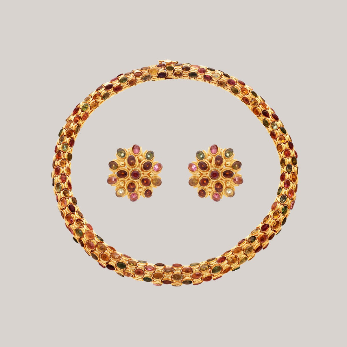 Royal Rainbow Gold Necklace Set