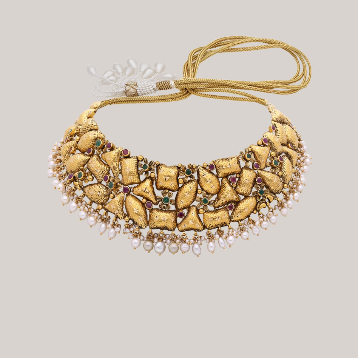 Textured Treasure Gold Necklace Set