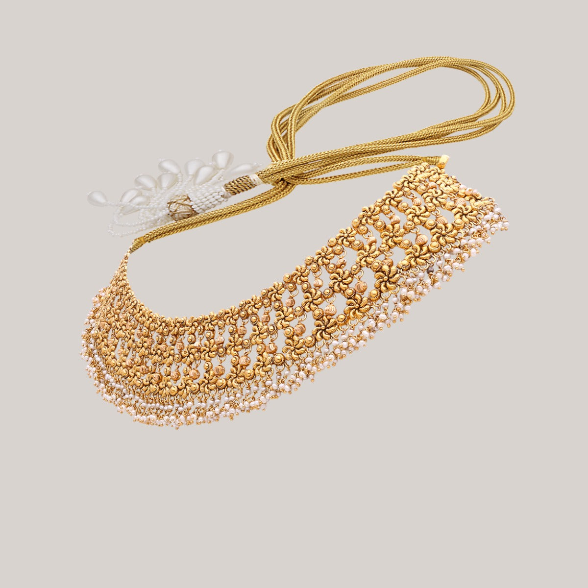 Delicate Filigree Gold Choker Set