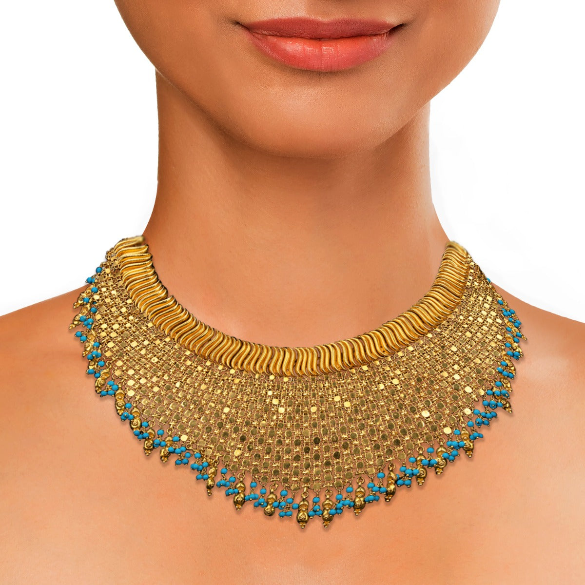 Blue Feroza Chunky Necklace
