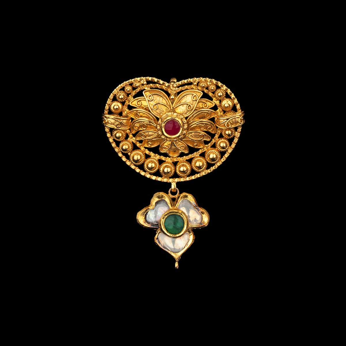 Leafy Red Gold Pendant