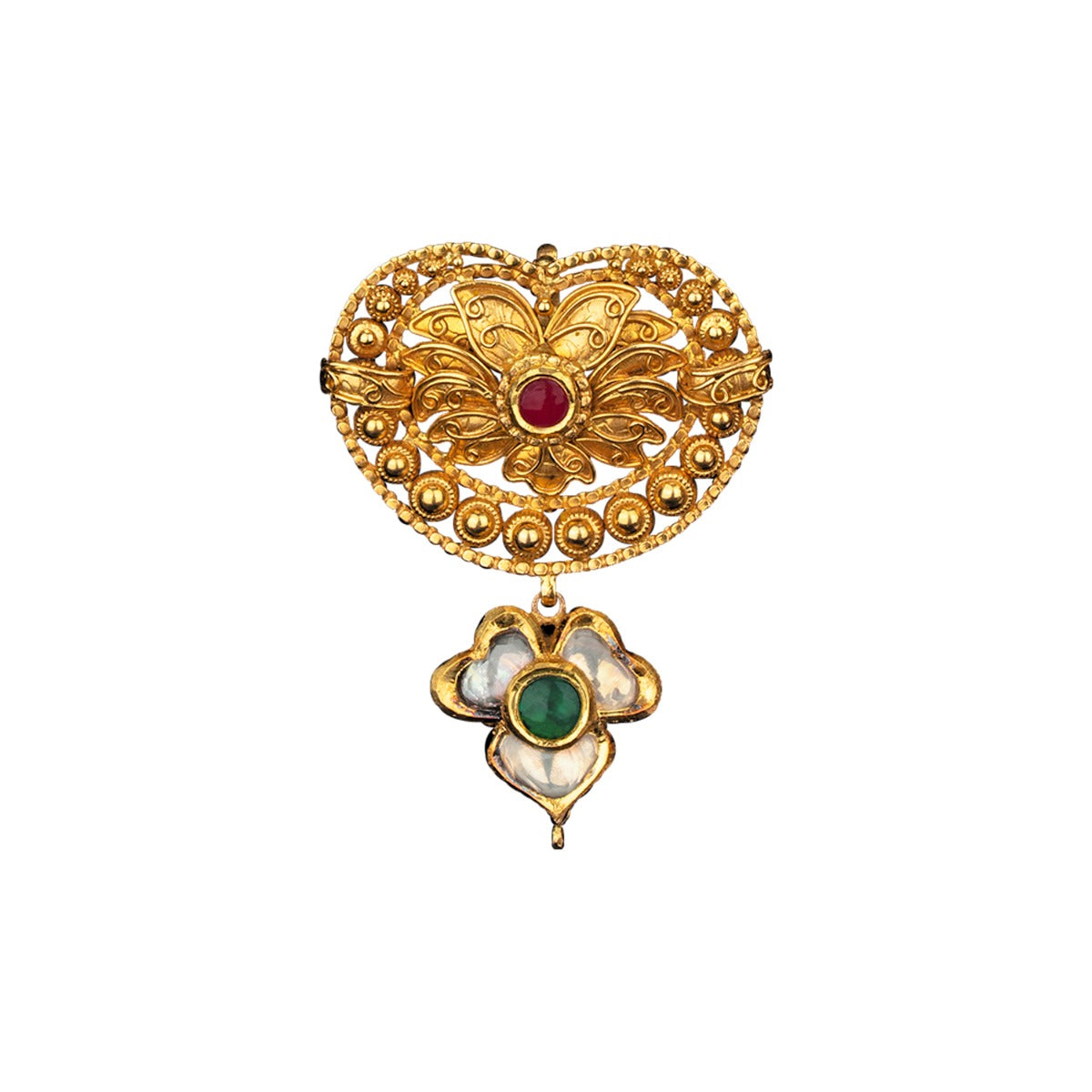 Leafy Red Gold Pendant
