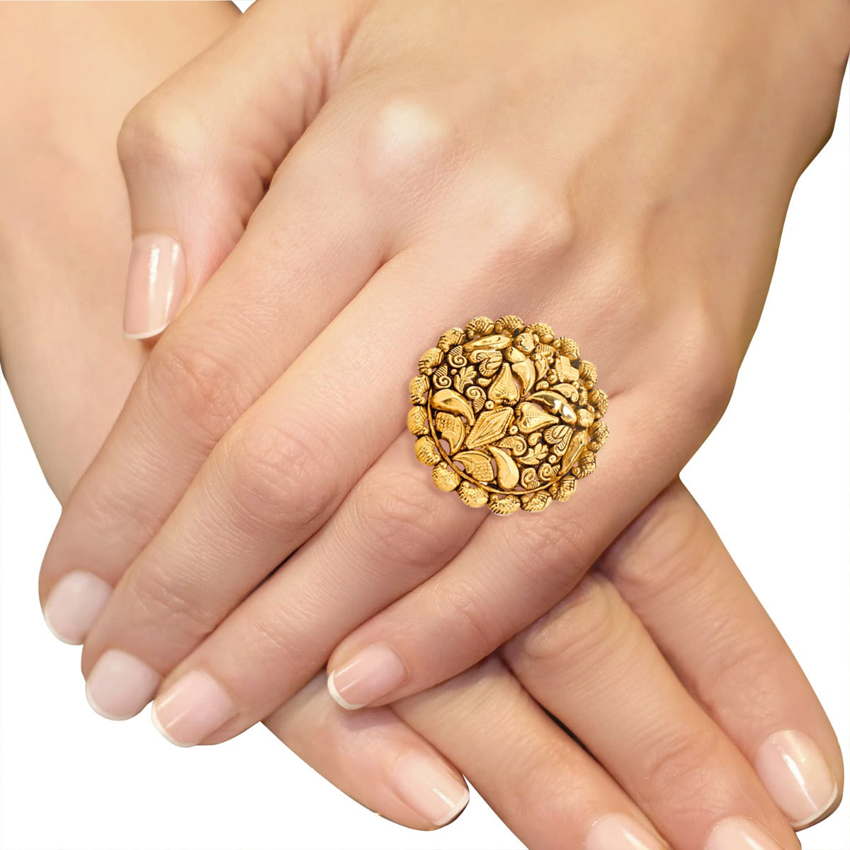 Floral Wreath Gold Ring