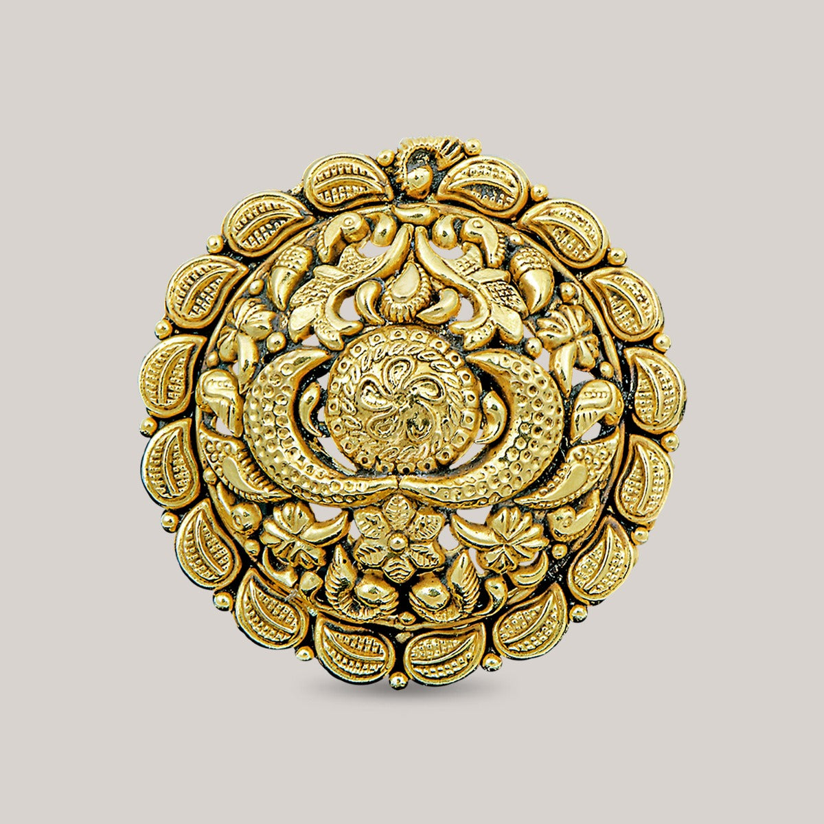 Leafy Fence Gold Ring