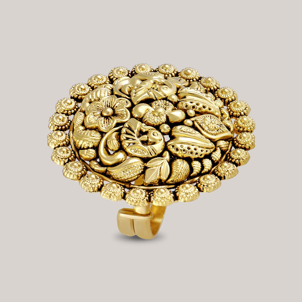 Floral Detonator Gold Ring