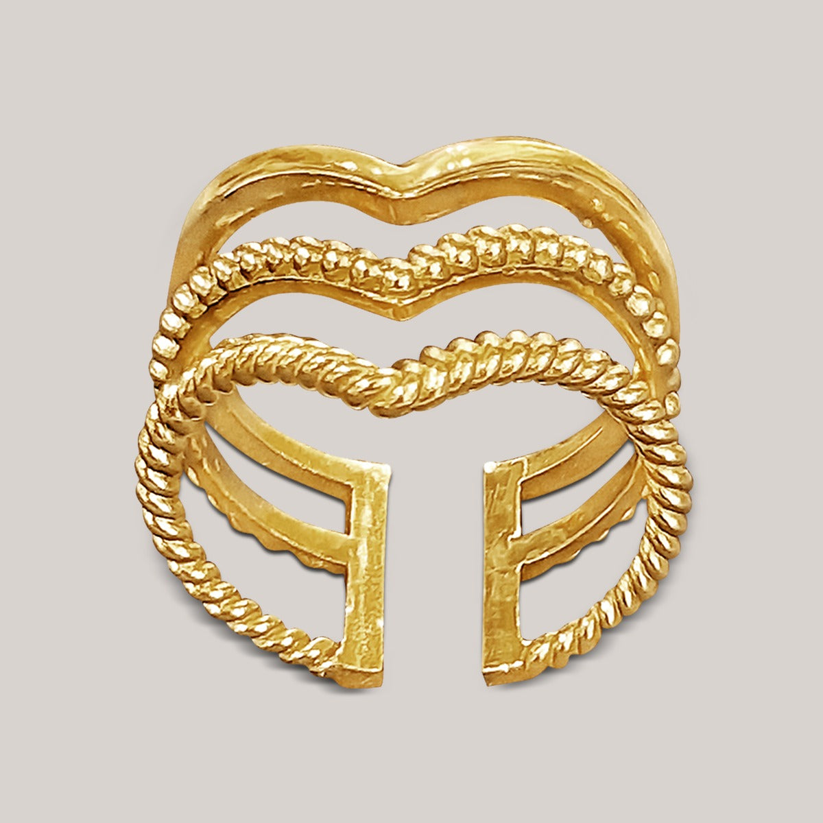 Classic Duo V Gold Ring
