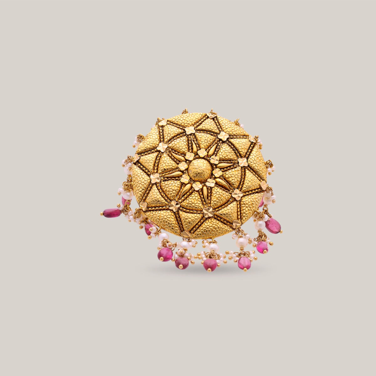 Pink Petal Carousel Gold Ring