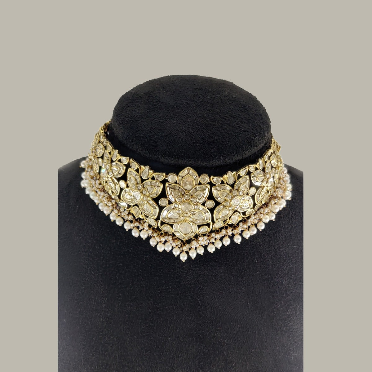 Feathered Dainty Polki Necklace Set