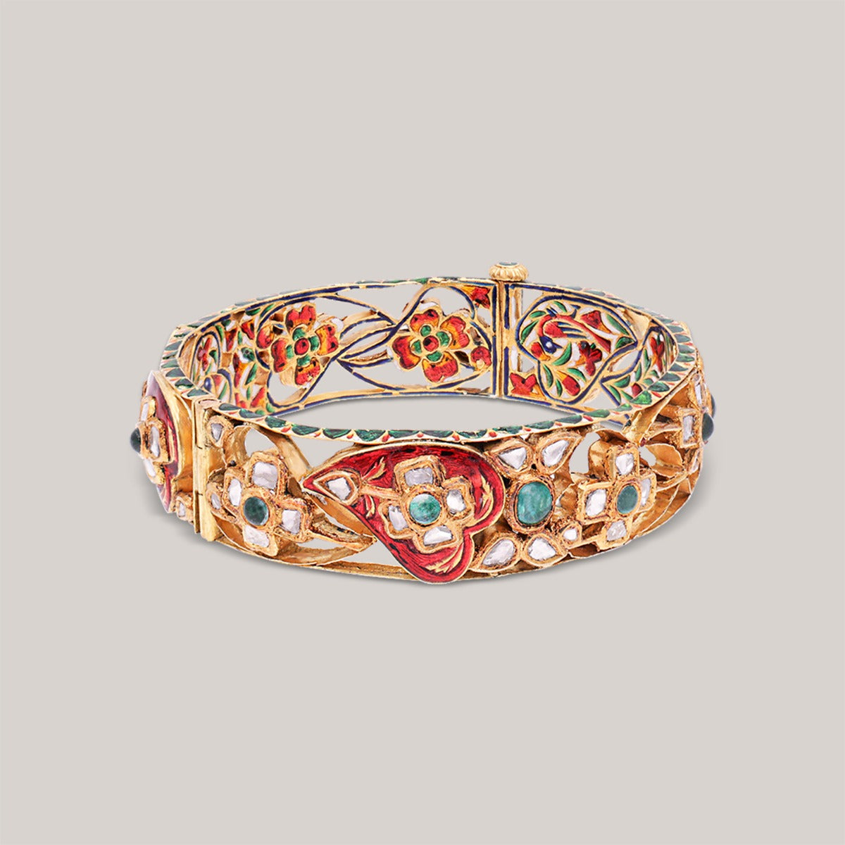 Ethereal Petals Polki Bangle Set