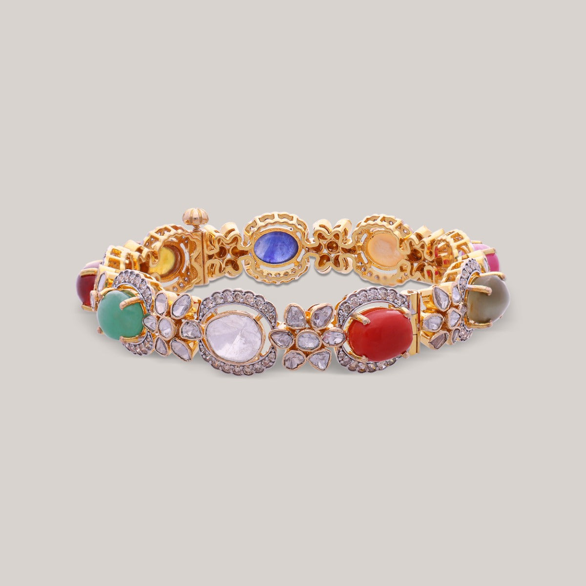 Rainbow Royale Polki Bangle Set