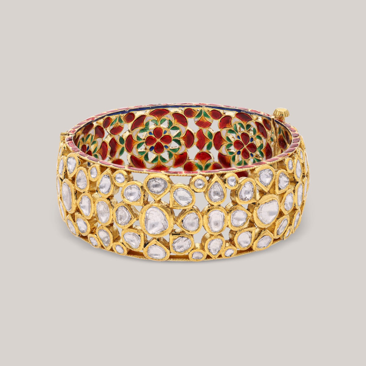 Floral Harmony Polki Bangle Set