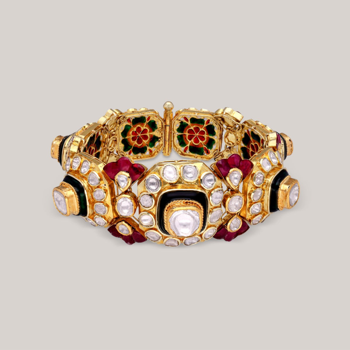 Floral Treasure Polki Bangle Set