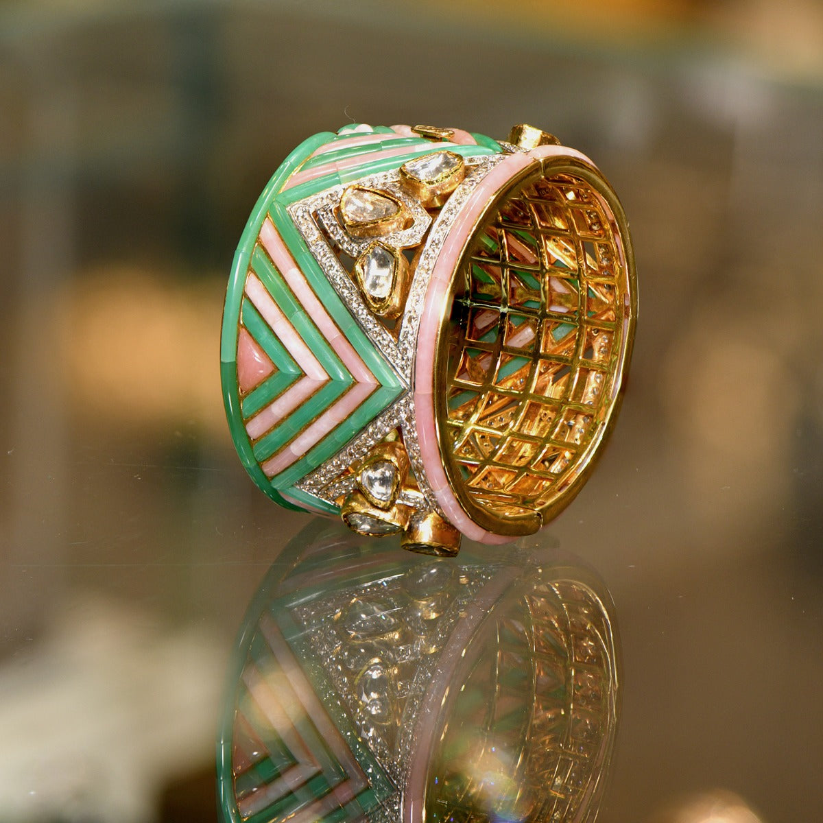 Edgy Design Polki Bangle