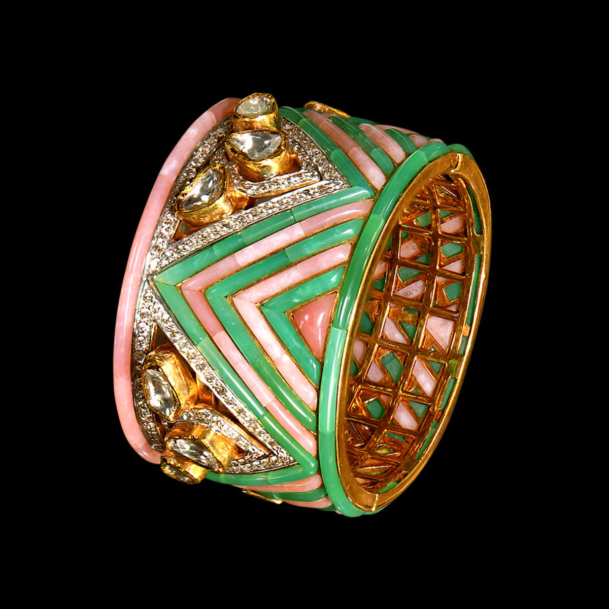 Edgy Design Polki Bangle