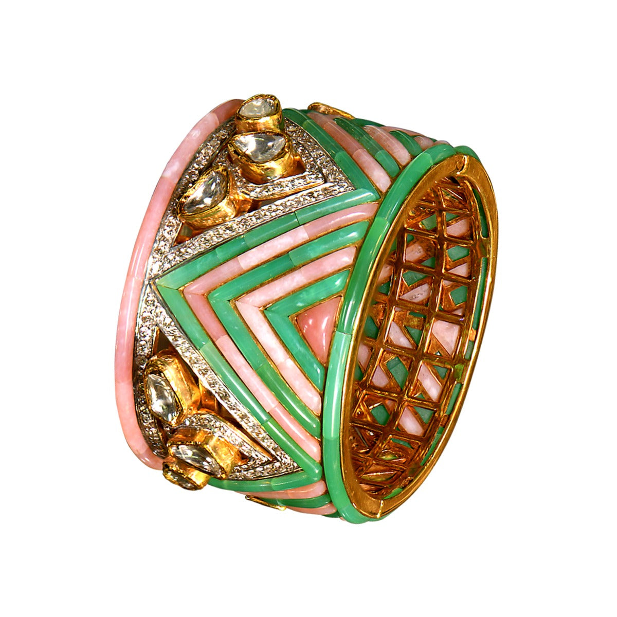 Edgy Design Polki Bangle