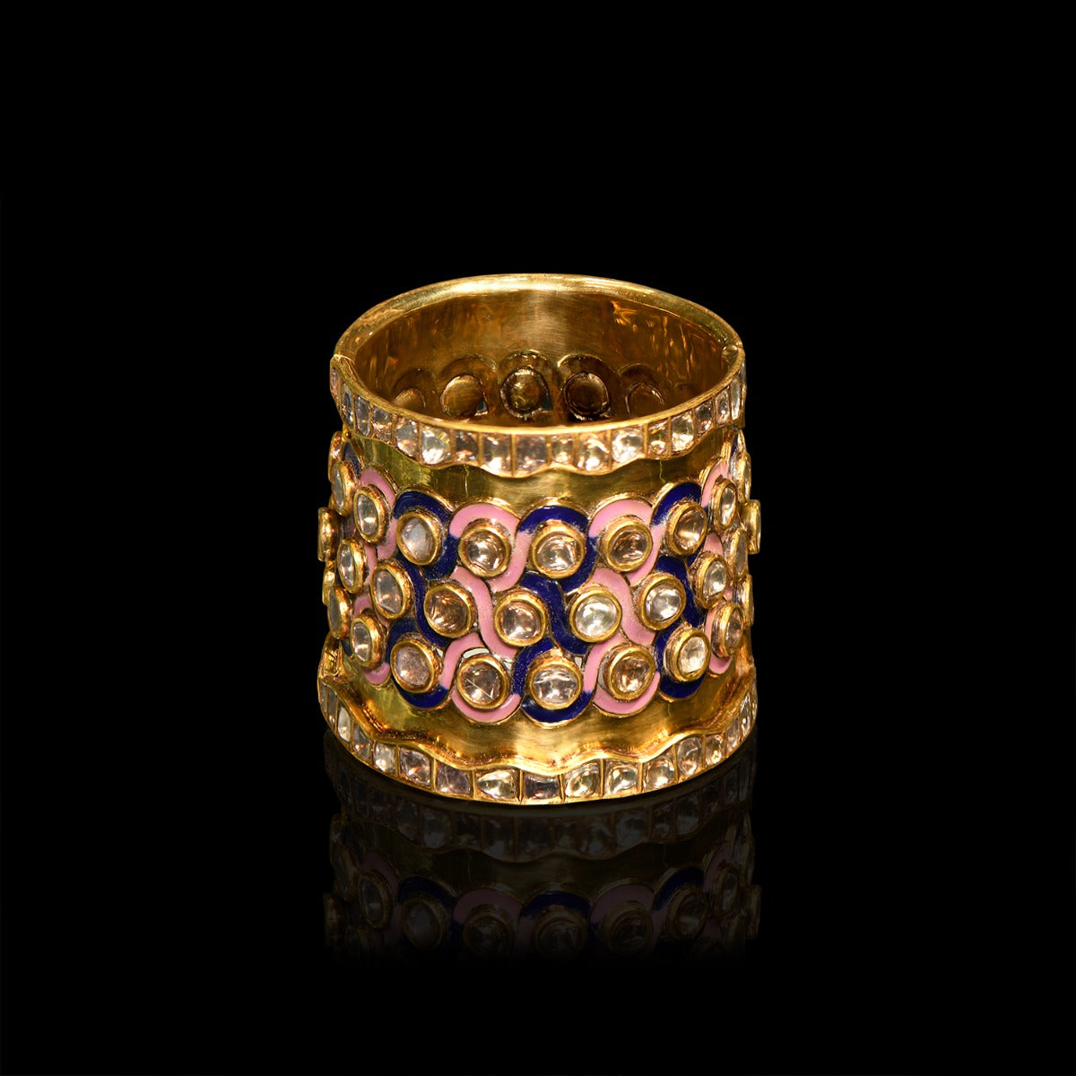 Jumbled Dotted Polki Bangle