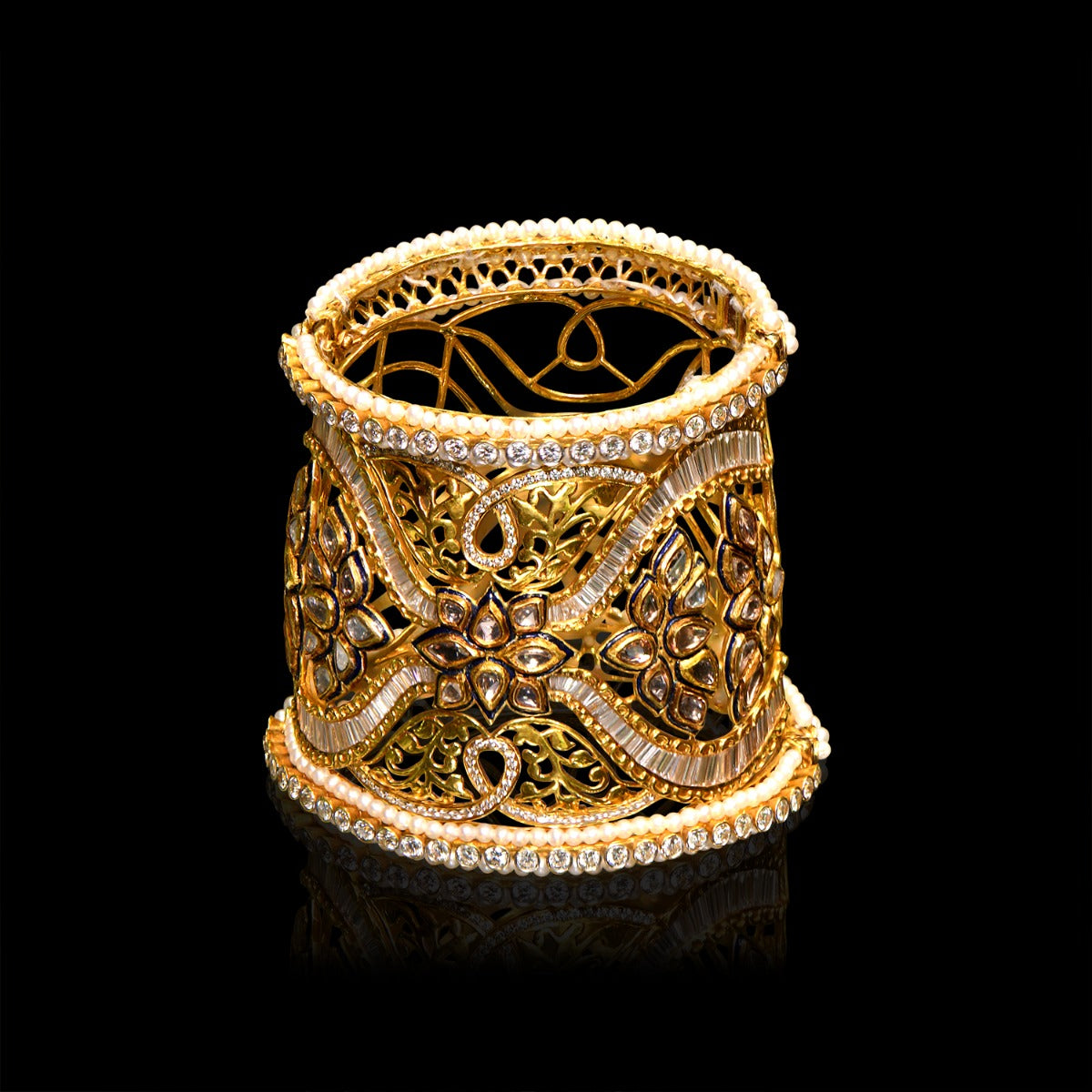 Designer Motifs Polki Bangle