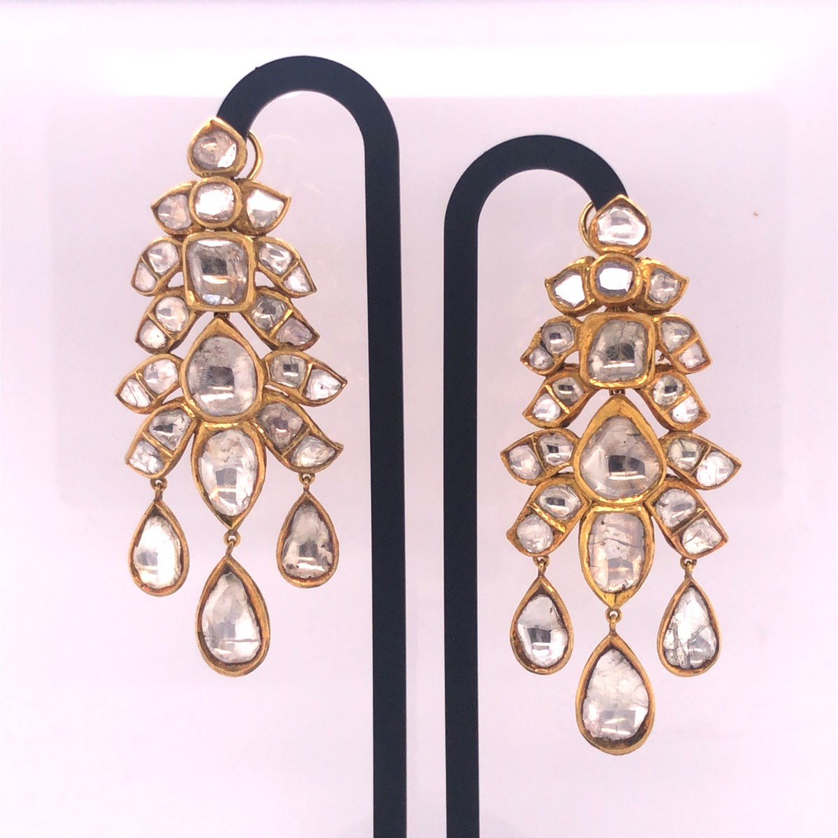 Sharp Leafy Polki Earrings
