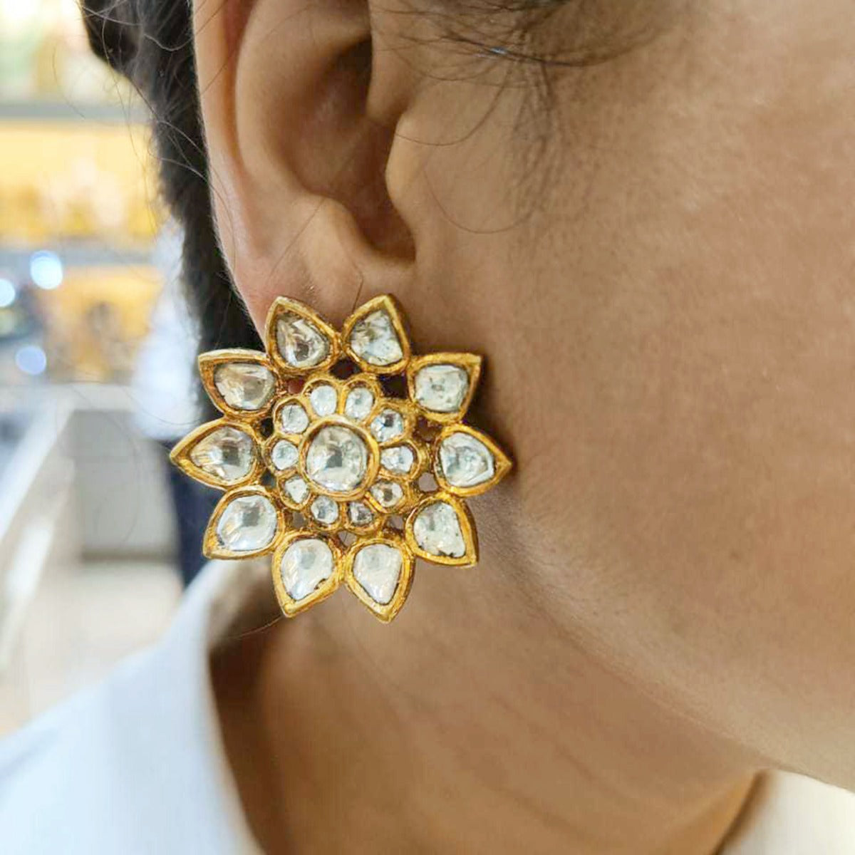 Helianthus Polki Earrings