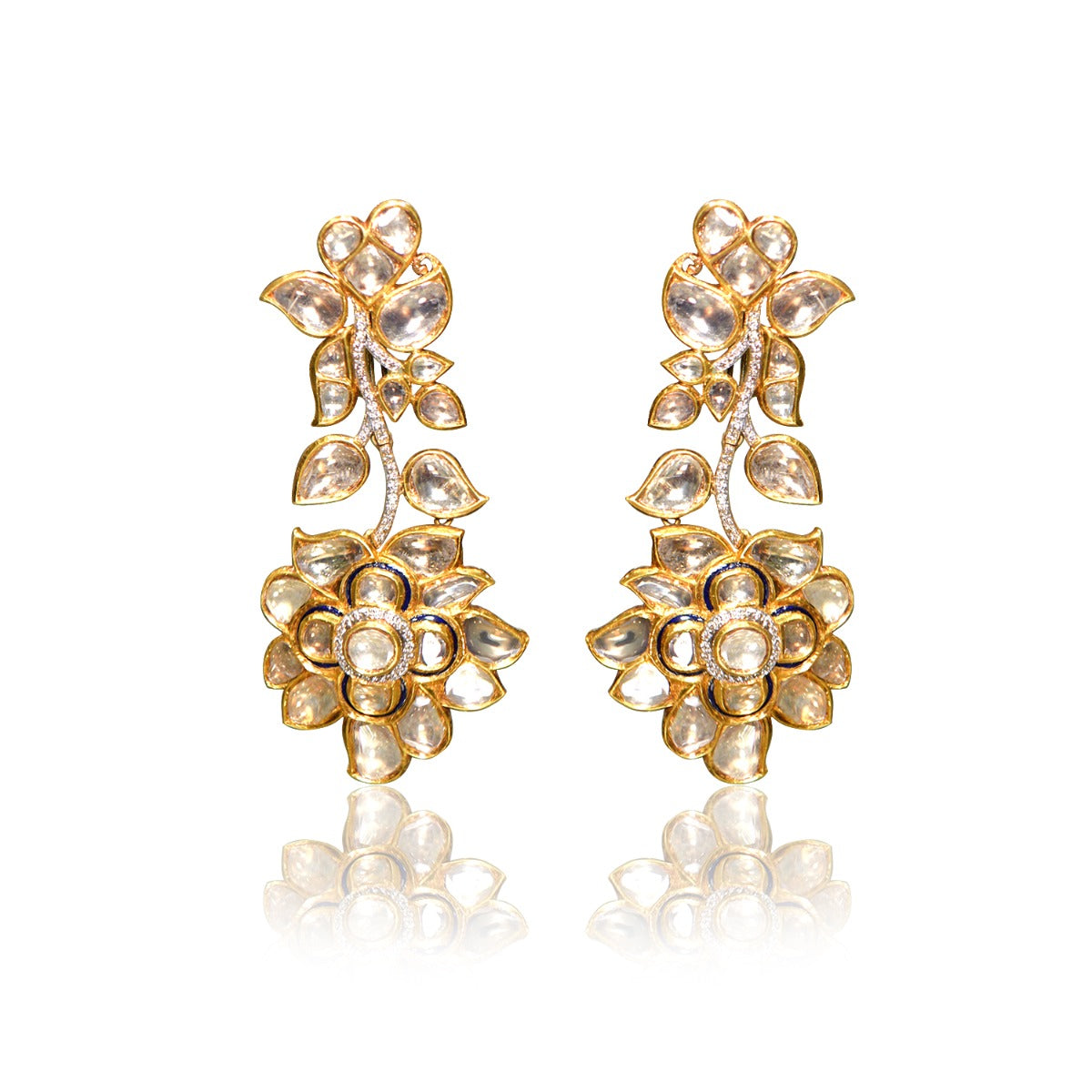 Leafy Bouquet Polki Earrings