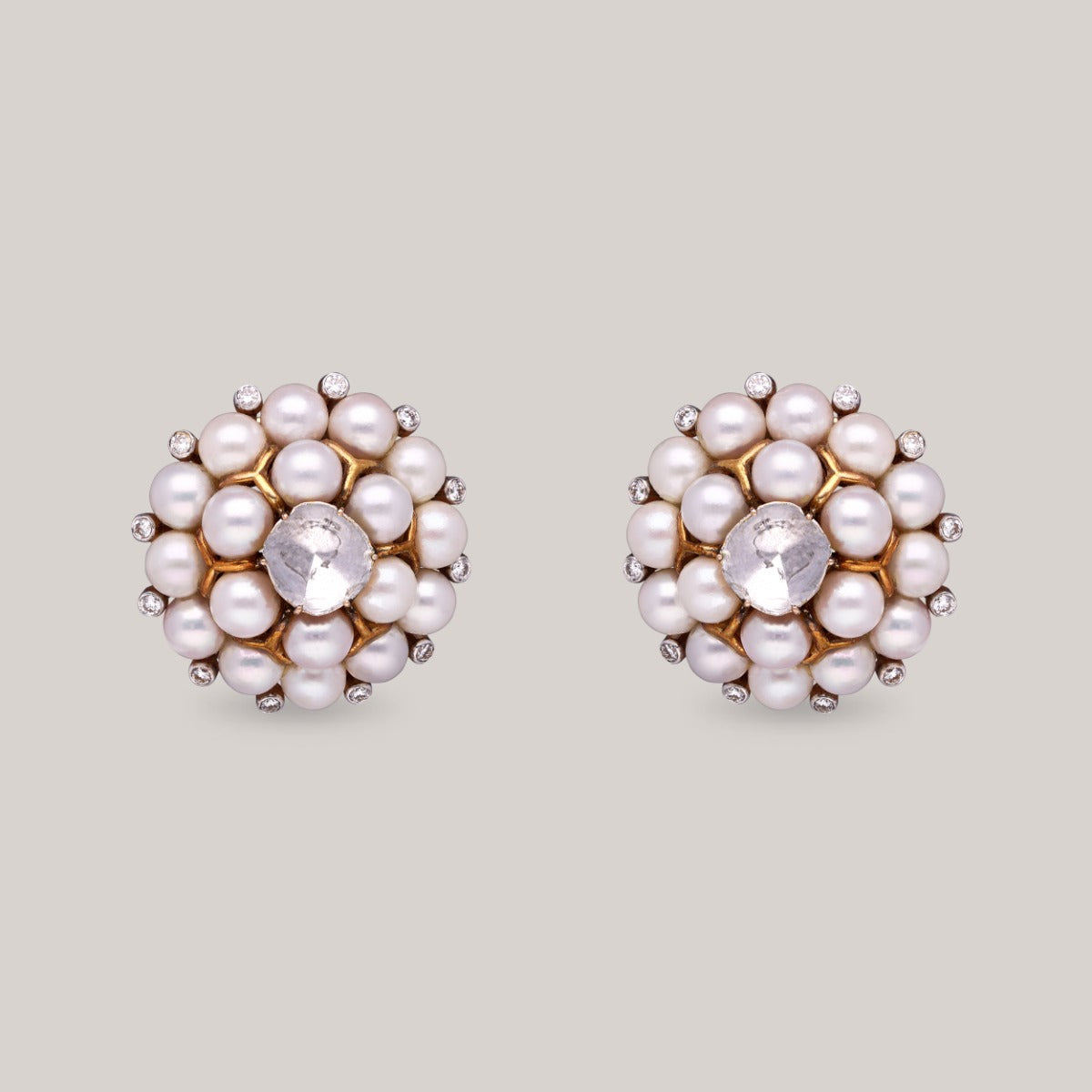 Pearl Blossom Polki Earrings