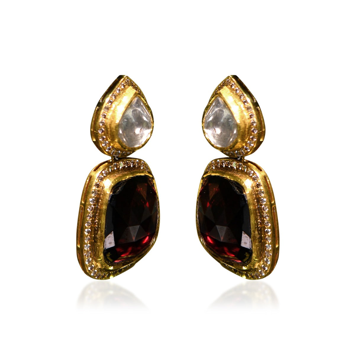 Stone Head Polki Earrings