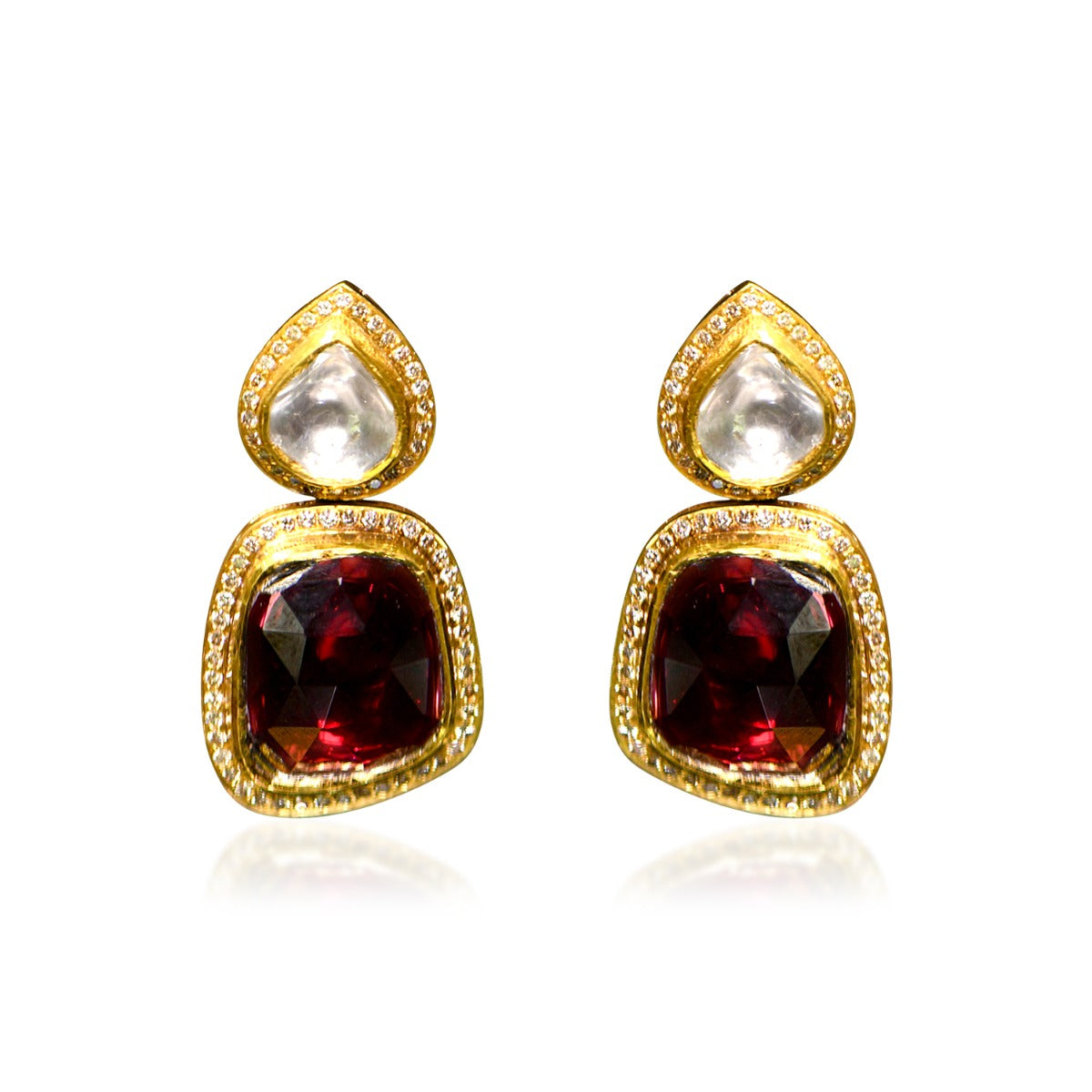 Stone Head Polki Earrings