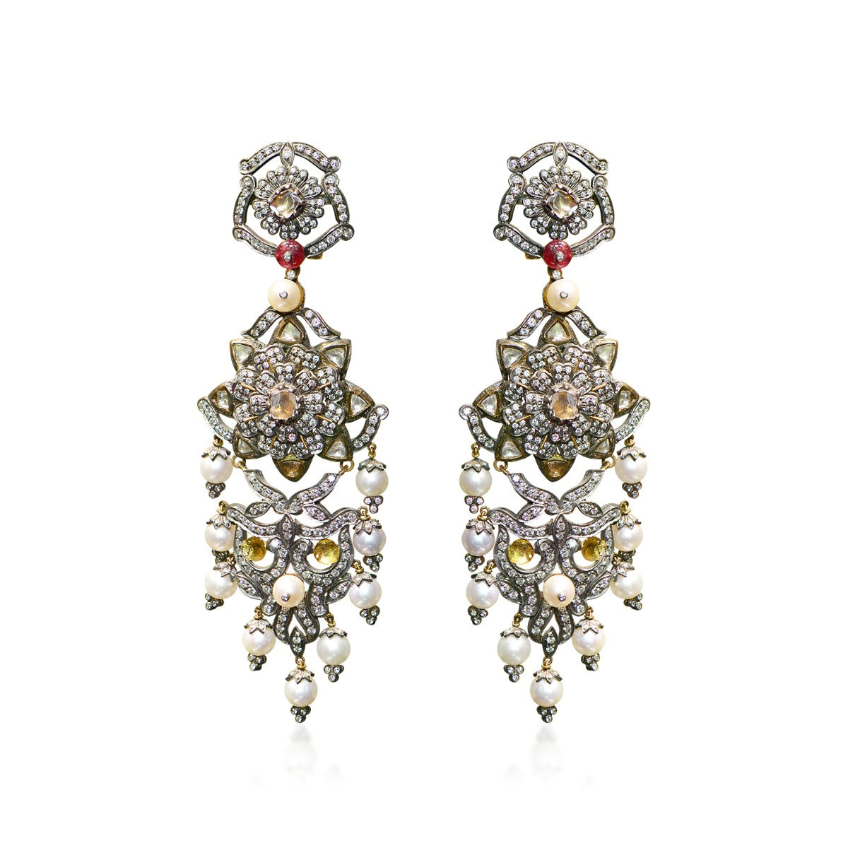 Ornate Bloom Polki Necklace Set