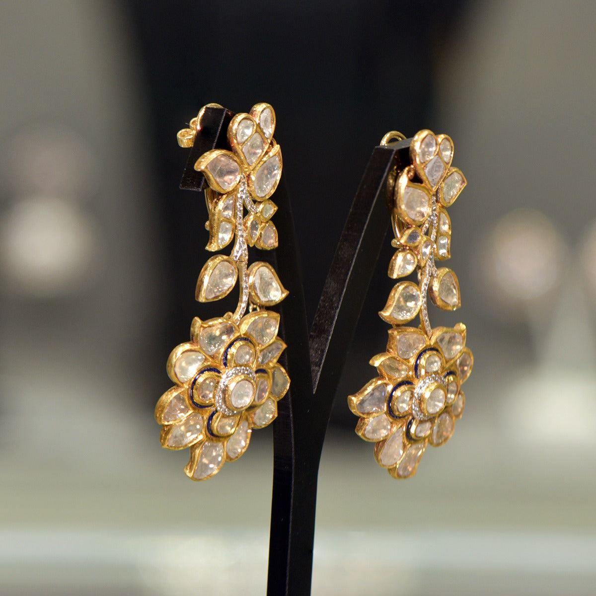 Leafy Bouquet Polki Earrings