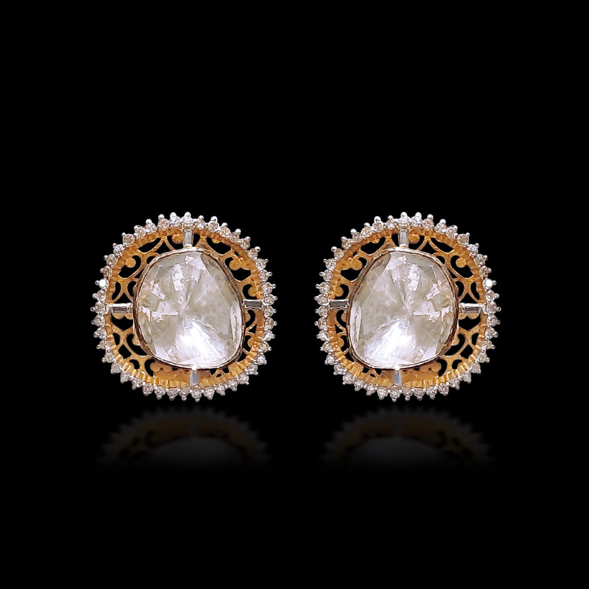 Melina Polki Stud Earrings