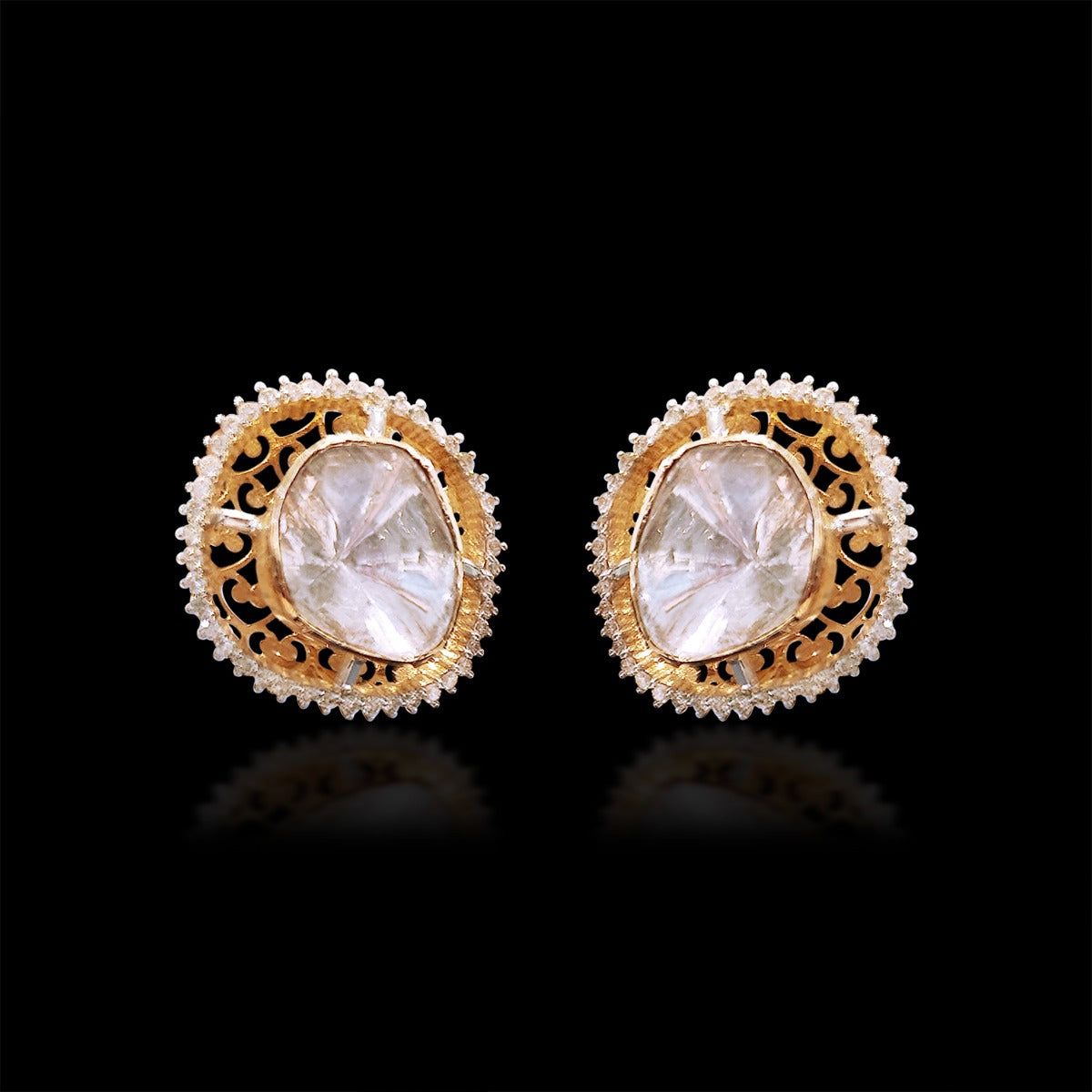 Melina Polki Stud Earrings