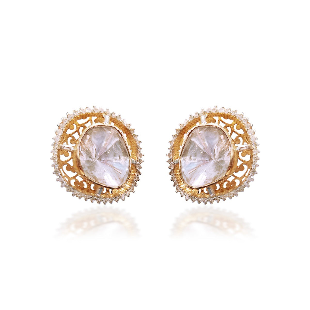Melina Polki Stud Earrings