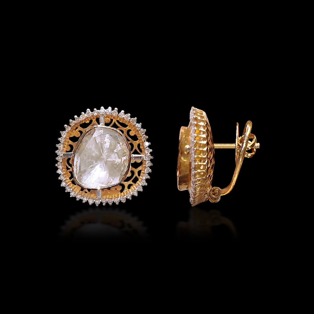 Melina Polki Stud Earrings