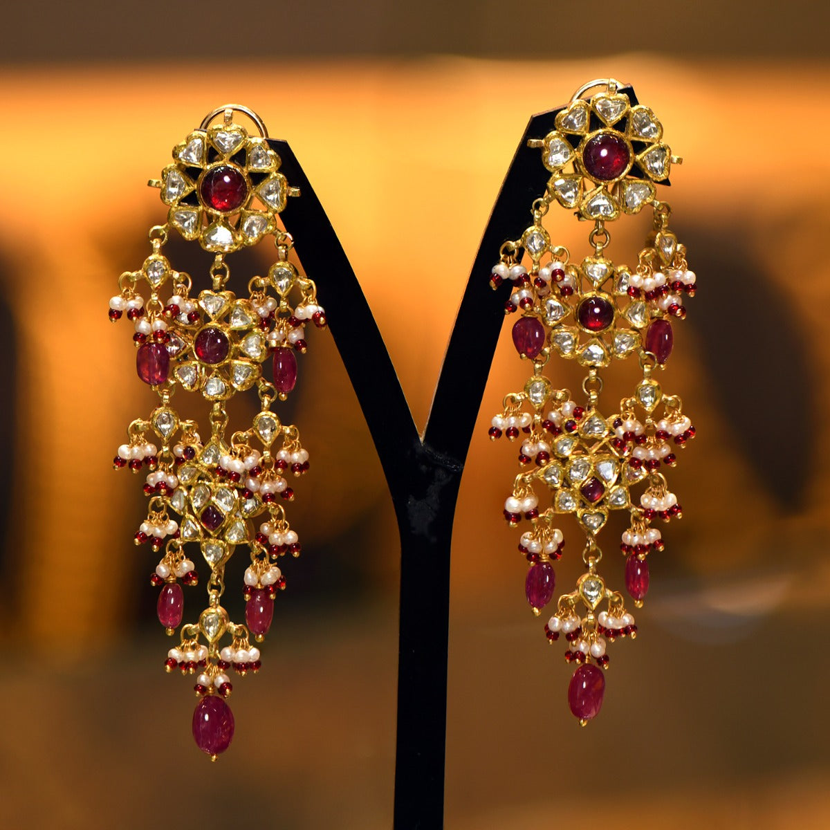 Callie Dribble Polki Earrings