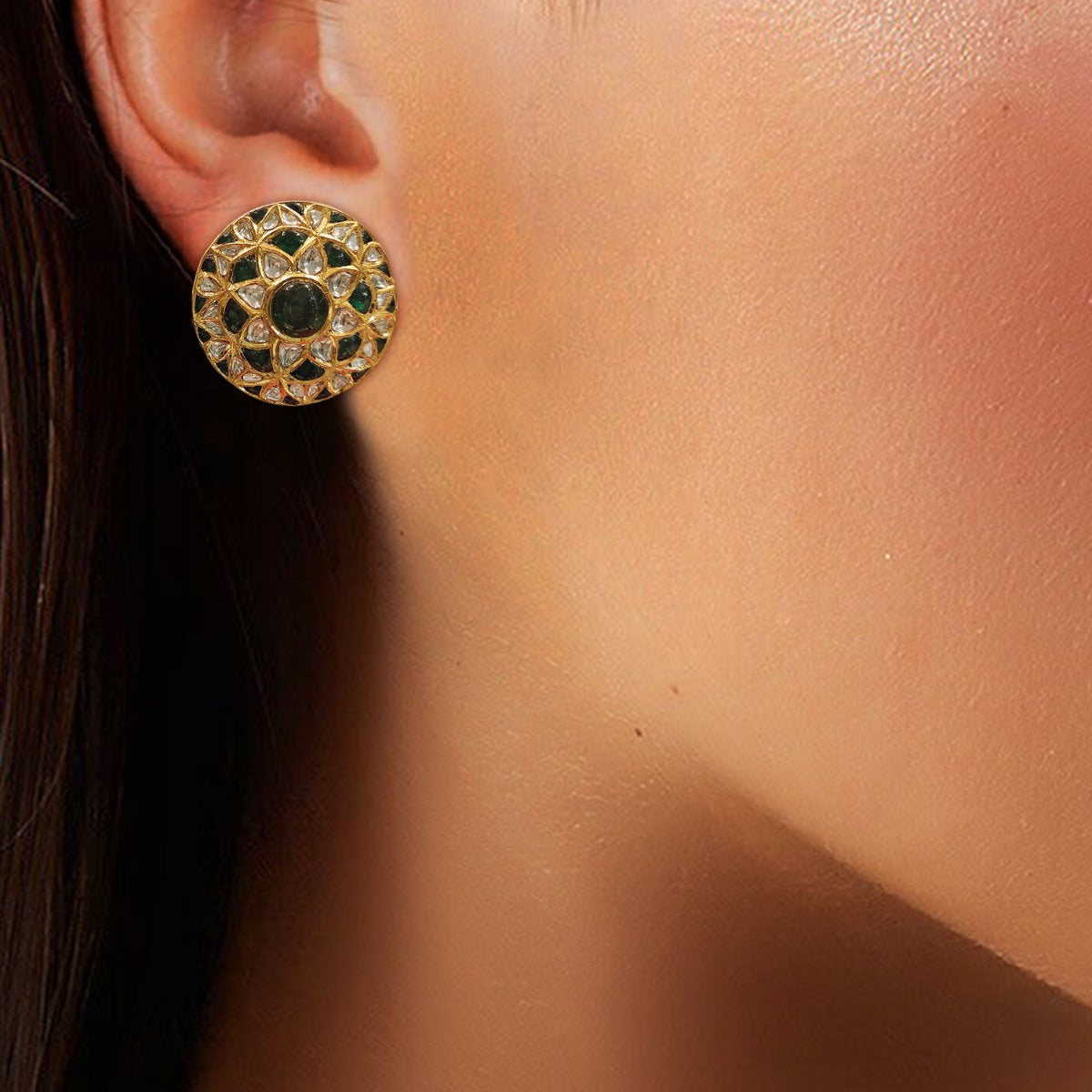 Genevia Gemstone Polki Earrings