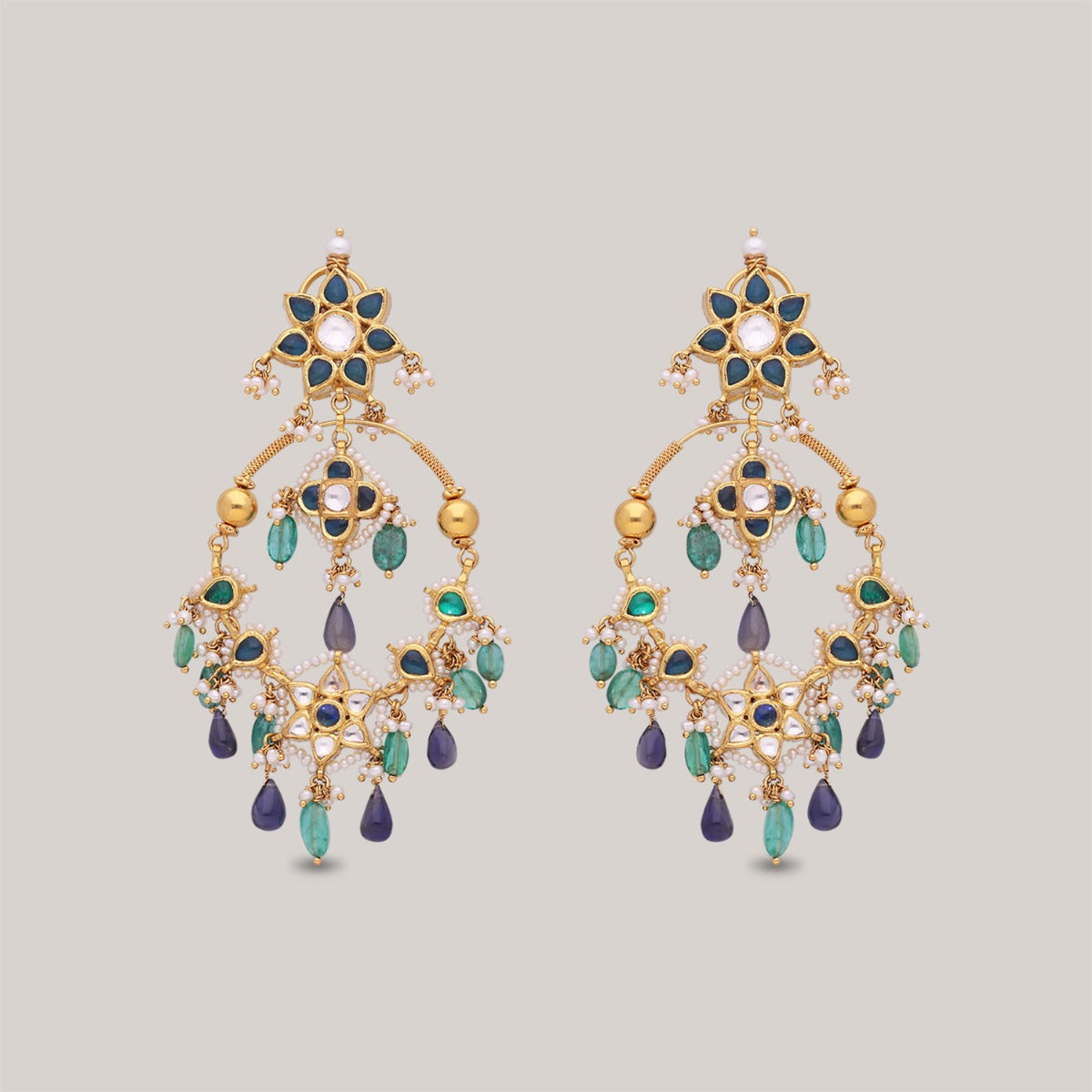 Sprinkler Gold Earrings