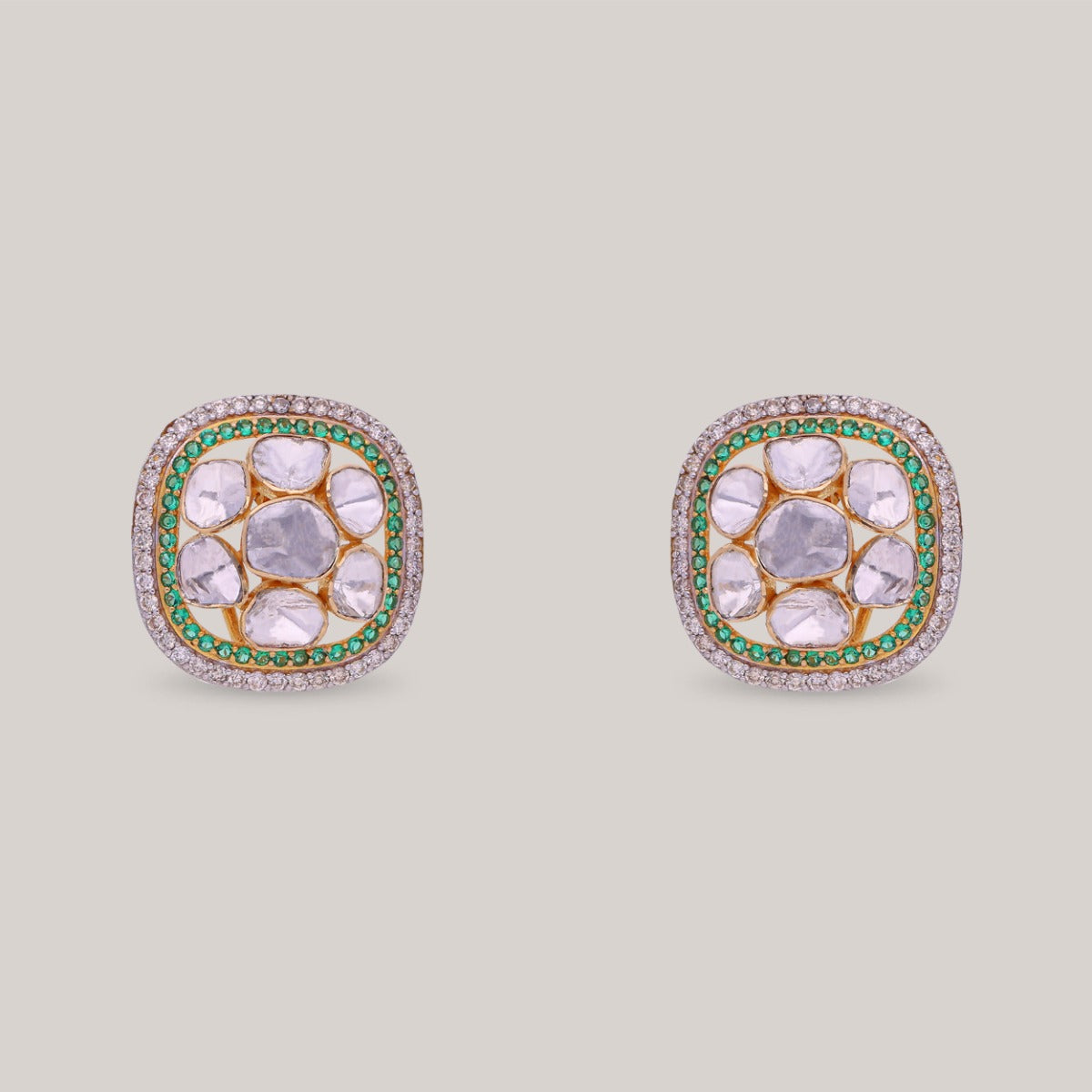 Regal Mosaic Polki Earrings