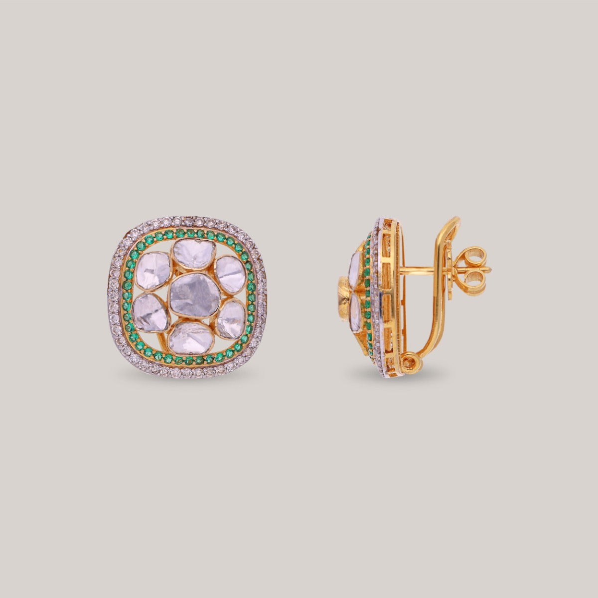 Regal Mosaic Polki Earrings