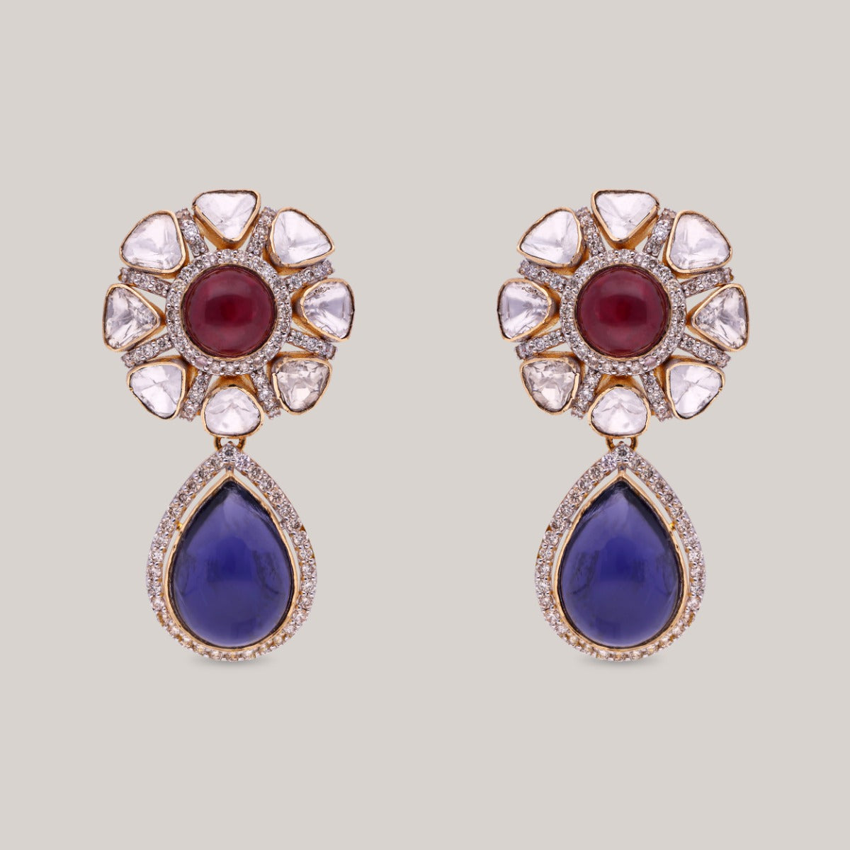Roselle Glow Polki Earrings