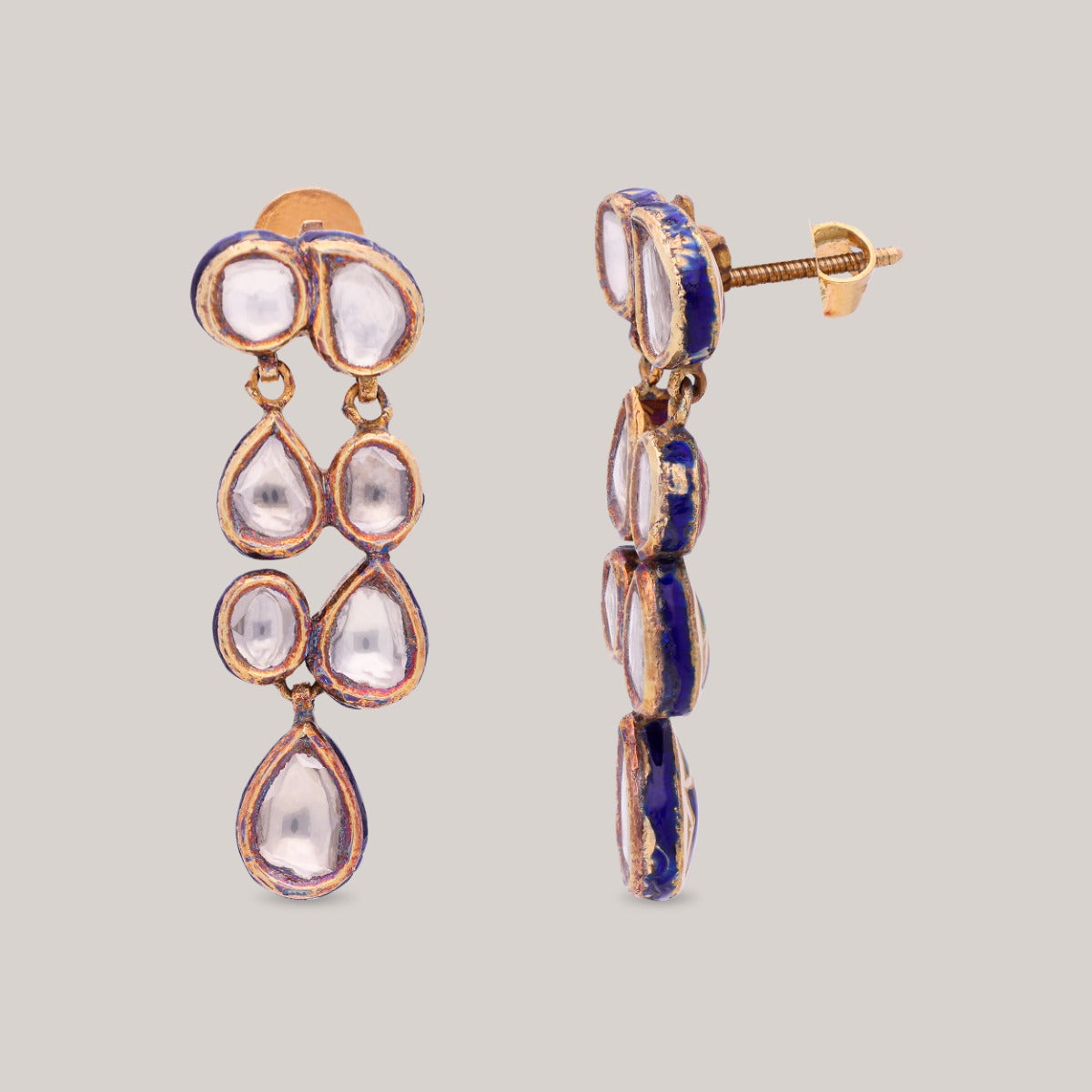 Ethereal Cascade Polki Earrings